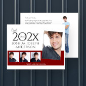 Hoch entwickelte Abschluss Foto Collage Ruby Red Mitteilungskarte