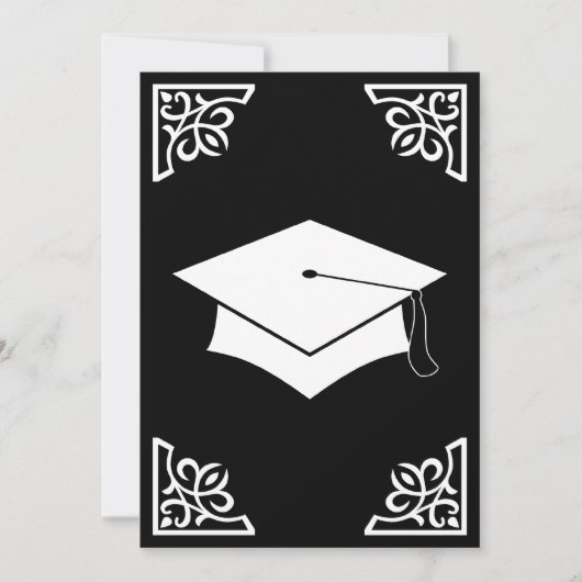 hoch entwickelte Abschlusskappenmitteilung Einladung (Vorderseite)