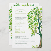 Hoch entwickelte Aquarellbaum Upsherin Upshernish Einladung (Vorne/Hinten)