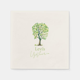Hoch entwickelte Aquarellbaum Upsherin Upshernish Serviette