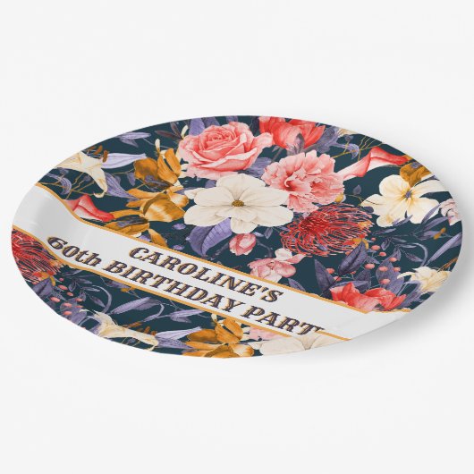 Hoch entwickelte Boho Floral Pappteller (Schrägansicht)