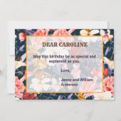 Hoch entwickelte florale Happy Birthday Karte (Rückseite)