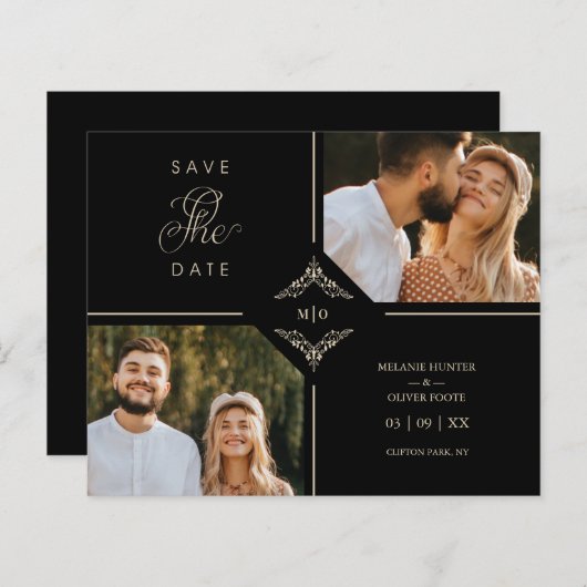 Hoch entwickelte Hochzeitsinitialen im Blüh (Vorne/Hinten)