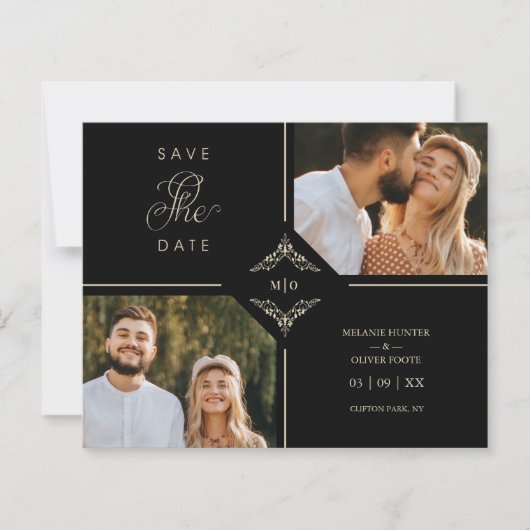 Hoch entwickelte Hochzeitsinitialen im Blüh (Vorderseite)