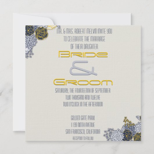 Hoch entwickelte Hochzeitsinvit der Marine und der Einladung (Rückseite)