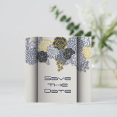Hoch entwickelte Marine und Gelbe Blüte Save the D Save The Date (Stehend Vorderseite)