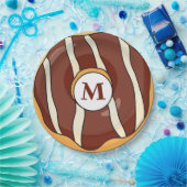 Hoch entwickelte Monogram Chocolate Donut Pappteller (Party)