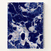 Hoch entwickelte Navy Blue Marmor Silver Agate Notizblock (Rückseite)