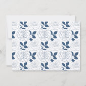 Hoch entwickelte Navy Dusty Blue Floral Personalis Mitteilungskarte (Rückseite)