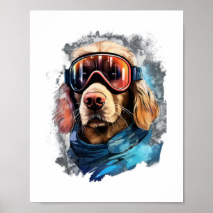 Hoch entwickelte Pooch Portraits Trendy Dog Head A Poster