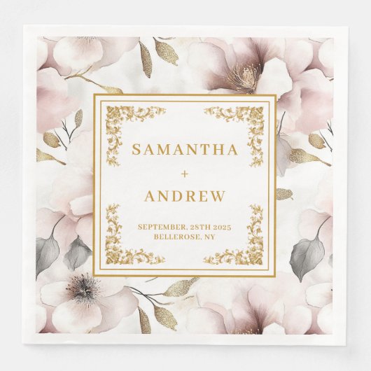 Hoch entwickelte, rosafarbene, rosafarbene Papiers Serviette (Vorderseite)