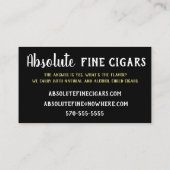 Hoch entwickelte Rose, Getränk und Zigarre Visitenkarte (Rückseite)