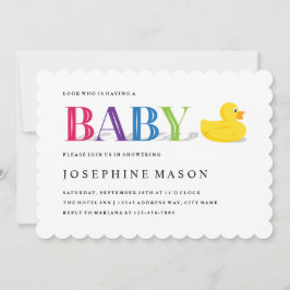 Hoch entwickelte Rubber Duck Rainbow Baby Shower Einladung