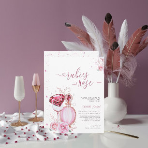 Hoch entwickelte Rubine und Rose Brautparty Einladung