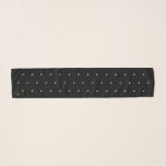 Hoch entwickelte Schweizer Punkt-langer Chiffon- Schal<br><div class="desc">Personalisiert mit Ihrem Initialenmonogramm.  Kleine weiße Punkte auf einem schwarzen Hintergrund mit schwarzer Grenze und Rand.  Zusammenpassende Tasche verfügbar.</div>