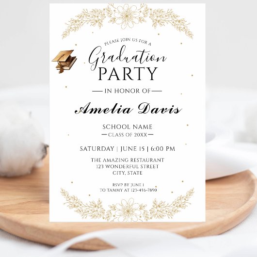 Hoch entwickelte Script-Abschluss-Feier laden ein Einladung