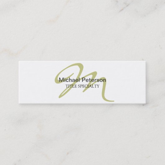 Hoch entwickelte Script Monogram Skinny Business C Mini Visitenkarte (Vorderseite)