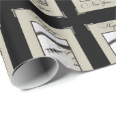 Hoch entwickelte Silvester, Schwarz und Tan Geschenkpapier (Rolleneckpunkt)