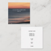 Hoch entwickelte Strand-Sonnenuntergang-Gewohnheit Quadratische Visitenkarte (Vorne/Hinten)