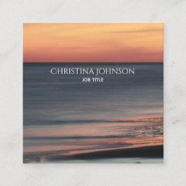 Hoch entwickelte Strand-Sonnenuntergang-Gewohnheit Quadratische Visitenkarte