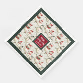 Hoch entwickelte Wasserfarben Monogram Holiday Nap Serviette (Ecke)