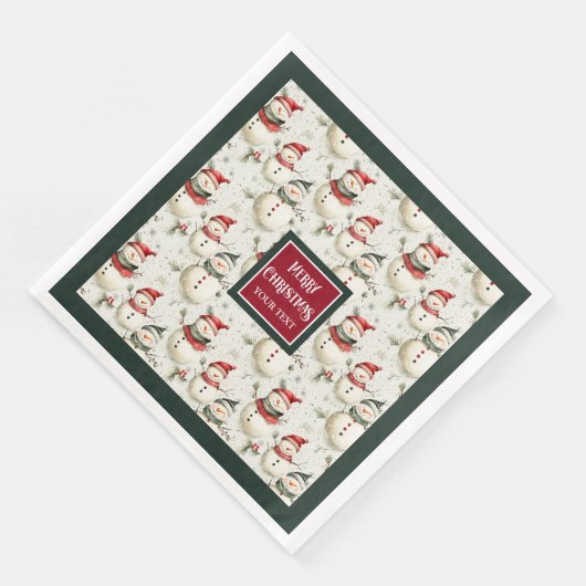 Hoch entwickelte Wasserfarben Monogram Holiday Nap Serviette (Ecke)