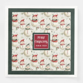 Hoch entwickelte Wasserfarben Monogram Holiday Nap Serviette (Vorderseite)