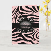 Hoch entwickelte Zebra Print-Monogramm Karte (Gelbe Blume)