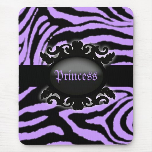 Hoch entwickelte Zebra Print-Monogramm Mousepad (Vorne)
