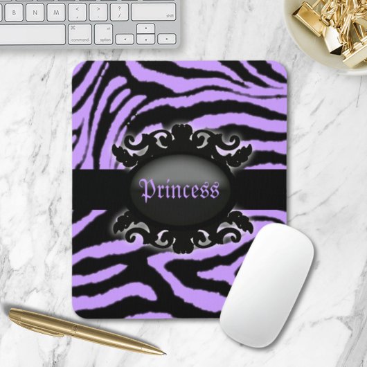 Hoch entwickelte Zebra Print-Monogramm Mousepad