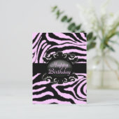 Hoch entwickelte Zebra Print-Monogramm Postkarte (Stehend Vorderseite)