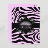 Hoch entwickelte Zebra Print-Monogramm Postkarte (Vorne/Hinten)