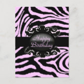 Hoch entwickelte Zebra Print-Monogramm Postkarte (Vorderseite)
