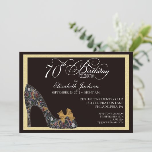 Hoch entwickelter Blumenschuh-70. Einladung (Stehend Vorderseite)