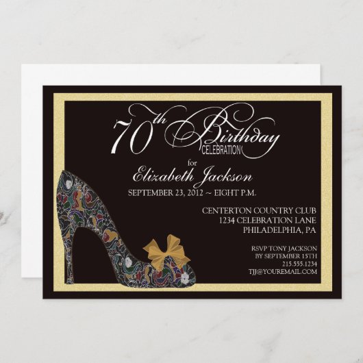 Hoch entwickelter Blumenschuh-70. Einladung (Vorne/Hinten)