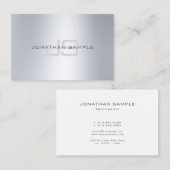 Hoch entwickelter Monogramm-Silber-Blick-glatter Visitenkarte (Vorne/Hinten)