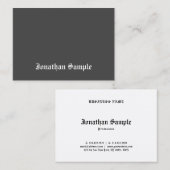 Hoch entwickelter Schwarz-weißer alter englischer Visitenkarte (Vorne/Hinten)