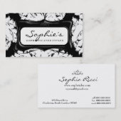 Hoch entwickelter Schwarzweiss-Damast Visitenkarte (Vorne/Hinten)