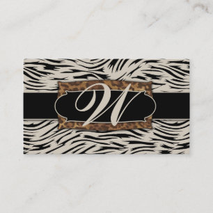 Hoch entwickeltes Dschungel311 zebra-Monogramm Visitenkarte