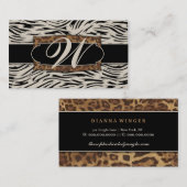 Hoch entwickeltes Dschungel311 zebra-Monogramm Visitenkarte (Vorne/Hinten)