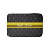 Hoch entwickeltes gestepptes Schwarzes und Gold Badematte (Vorderseite)