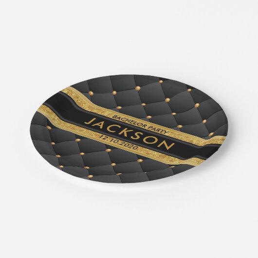 Hoch entwickeltes Junggeselle-Party Pappteller (Schrägansicht)