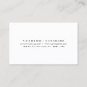Hoch entwickeltes Minimalistisches modernes Visitenkarte (Rückseite)