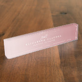 Hoch entwickeltes Rosen-Goldchic-Bogen-Schwarzes Namensplakette (Seite)