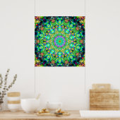 Hoch farbige Psychedelic Mandala Poster (Küche)