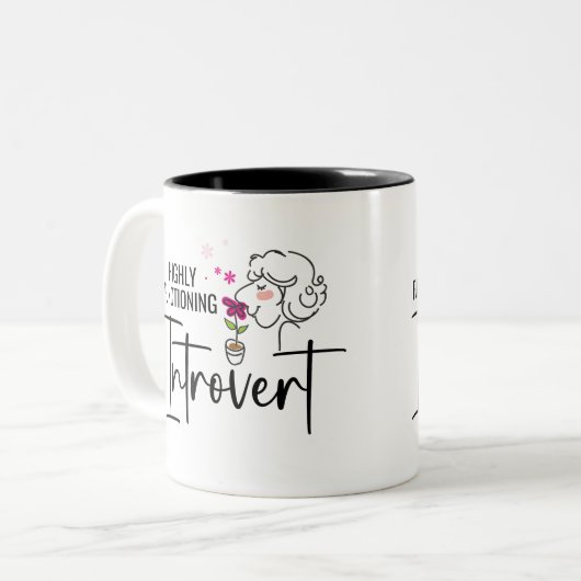 Hoch funktionierendes Introvert Zweifarbige Tasse (Vorderseite Links)
