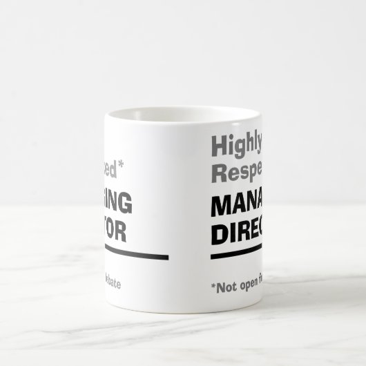 Hoch geschätzter Geschäftsführer Kaffeetasse (Mittel)