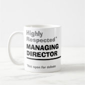 Hoch geschätzter Geschäftsführer Kaffeetasse (Links)