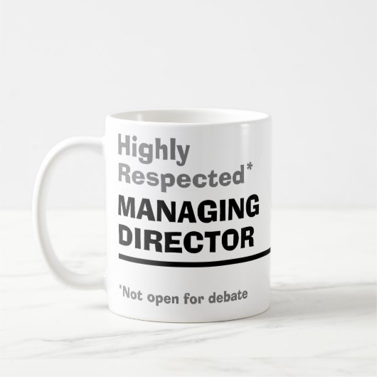 Hoch geschätzter Geschäftsführer Kaffeetasse (Links)