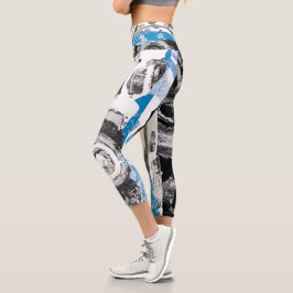 Hoch geschnittene Caprihose Wave Mecanism abstrakt Capri Leggings